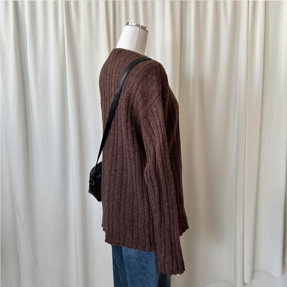 Vintage Sonoma wool ribbed knit brown sweater. - Picture 5 of 7